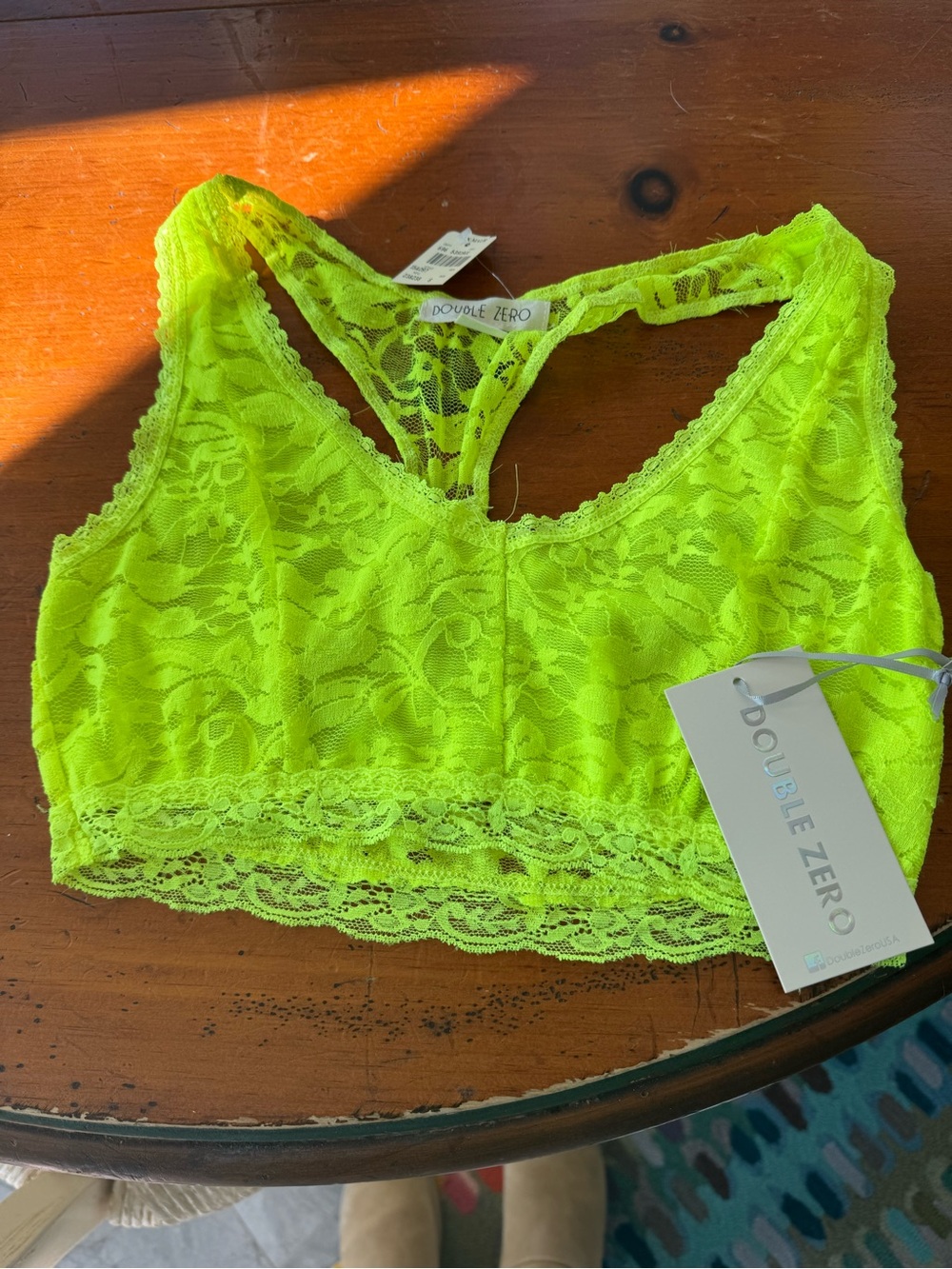 Double Zero Neon Lace Bralette - Bright Lime